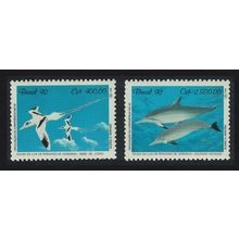 Brazil Birds Dolphins 2v 1992 MNH SG#2518-2519 MI#2455-2456