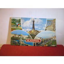multiview, BLACKPOOL, LANCASHIRE. used postcard 1985 pm by Bamforth =