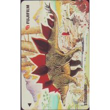 Fuji Flim~ Stegosaurus S'pore $2 Telephone Card (Used)