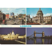 LONDON : POSTCARD (4 views) .
