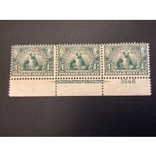 ICOLLECTZONE US 328 Plate Margin Strip of three Fine NH CV $275