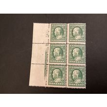 ICOLLECTZONE US 374 Plate Block Fine NH small tear in margin CV $160