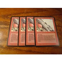 Magic The Gathering, MTG, 4-Cards, 1994, GOBLIN ROCK SLED, ex/nm