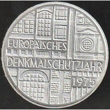 1975 F Germany 5 Mark Silver Coin European Monument Protection Year