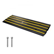 Rubber Curb Ramp for Driveway 1 Pack, 15T Heavy Duty Sidewalk Curb Ramp, 2.6...