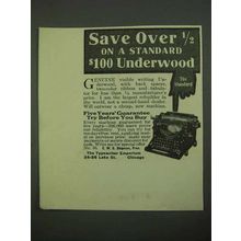 1918 Underwood Standard Typewriter Ad - Save