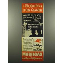 1939 Socony-Vacuum Mobilgas Ad - 4 Big Qualities