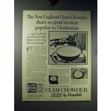 1960 Campbell's New England Clam Chowder Soup Ad