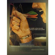 1980 De Beers Diamond Bracelet Ad - Make Your Point