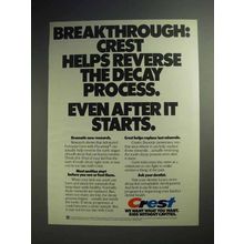 1983 Crest Toothpaste Ad - Helps Reverse Decay Process