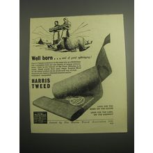 1948 Harris Tweed Fashion Ad - Well born.. And of good upbringing