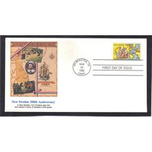FDC Fleetwood 350th C117 44c New Sweden (Cachet-U/A) CV42367