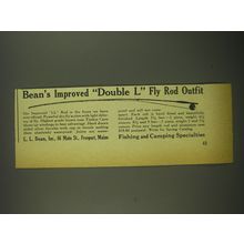 1952 L.L. Bean Double L Fly Rod Outfit Ad - Bean's Improved Double L Fly Rod