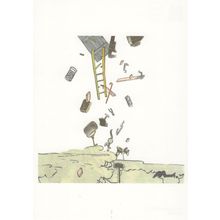 David Mach Cloud Burst Of Useful Possessions Painting Postcard