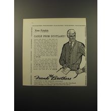 1960 Frank Brothers Sweater Ad - Cable from Scotland