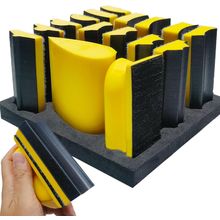 16 PCS Contoured Profile Sanding Block Set - Hook and Loop Foam Material Hand Sa