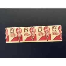 ICOLLECTZONE US 130E misperf strip of four VF NH EFO