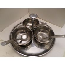 Relish Condiment Server - 3 Bowl Set with Spoons