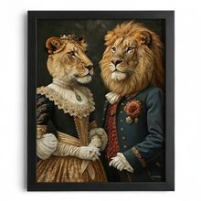 Lion And Lioness Wall Art Victorian Art Print Vintage Animal Poster Wildlife Art