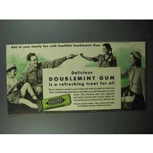 1940 Wrigley's Doublemint Gum Ad - Add to Family Fun