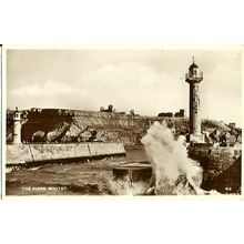 Yorkshire WHITBY The Piers Postcard (83)