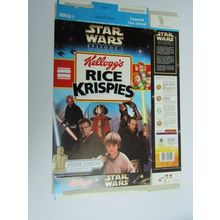 Kellogg`s Rice Krispies 1999 Star Wars Cereal Box Statuettes Box only 600g
