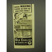 1941 Old English Wax Ad - Makes Waxing Easy