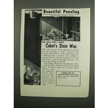1953 Cabot's Stain Wax Ad - Beautiful Paneling
