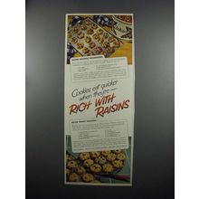 1953 California Rasin Advisory Board Ad - Recipes
