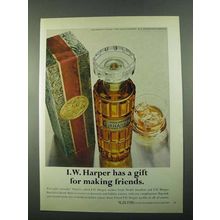 1969 I.W. Harper Bourbon Ad - Gift for Making Friends