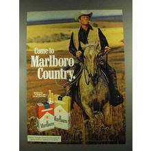 1972 Marlboro Cigarettes Ad - Marlboro Man riding horse