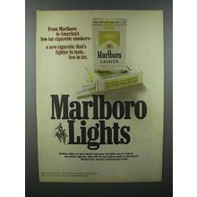 1972 Marlboro Lights Cigarette Ad - Low Tar