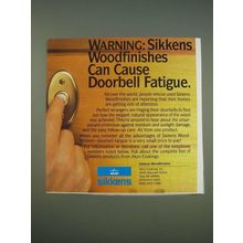1989 Sikkens Woodfinishes Ad - Warning: Sikkens woodfinishes can cause doorbell