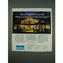 1989 Sikkens Woodfinishes Ad - You've invested in wood. Why compromise