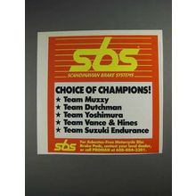 1991 SBS Scandinavian Brake Systems Ad - Champions