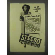 1940 Steero Bouillon Cubes Ad - On my shopping list