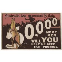 Australia Has Promised Britain Kangaroo WW1 Poster Postcard