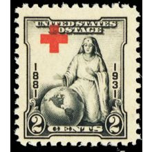 702, Red Cross Shifted Well Up Into The Frameline Error Mint NH .. Stuart Katz