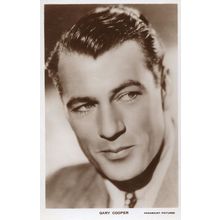 Gary Cooper Paramount Pictures Film Star Real Photo Postcard