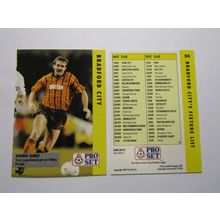 50. Bradford City - R James - Pro Set 1990/91 Football Fixture List Card (ef1)