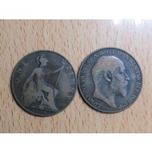 GB 1908 Edward VII Penny Coin