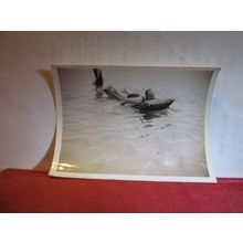 ON AN INFLATABLE LILO small photograph 1930s =