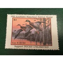 ICOLLECTZONE US Kansas 1993 Duck Habitat Very Fine NH