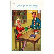 SAUCY SEASIDE COMIC POSTCARD by D.F. No.12100 PUBLISHED by BROOK (4324)