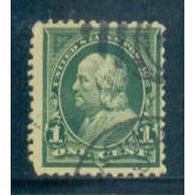 Used 279 1c Benjamin Franklin Just Clears M04395