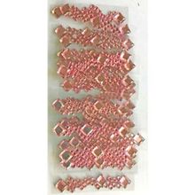 22 Strips Pink Square Rhinestone Stick On Clusters for Body Art, crafts, etc