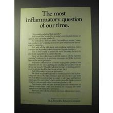 1986 R.J. Reynolds Tobacco Ad - Inflammatory Question