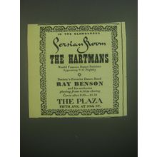 1945 The Plaza Hotel Ad - In the glamourous Persian Room The Hartmans