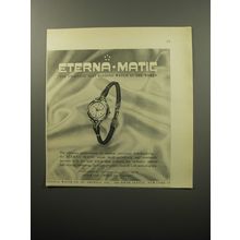 1951 Eterna-Matic Watch Ad - Eterna-Matic the smallest self-winding watch