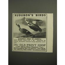 1952 The Old Print Shop Ad - Audubon's Birds